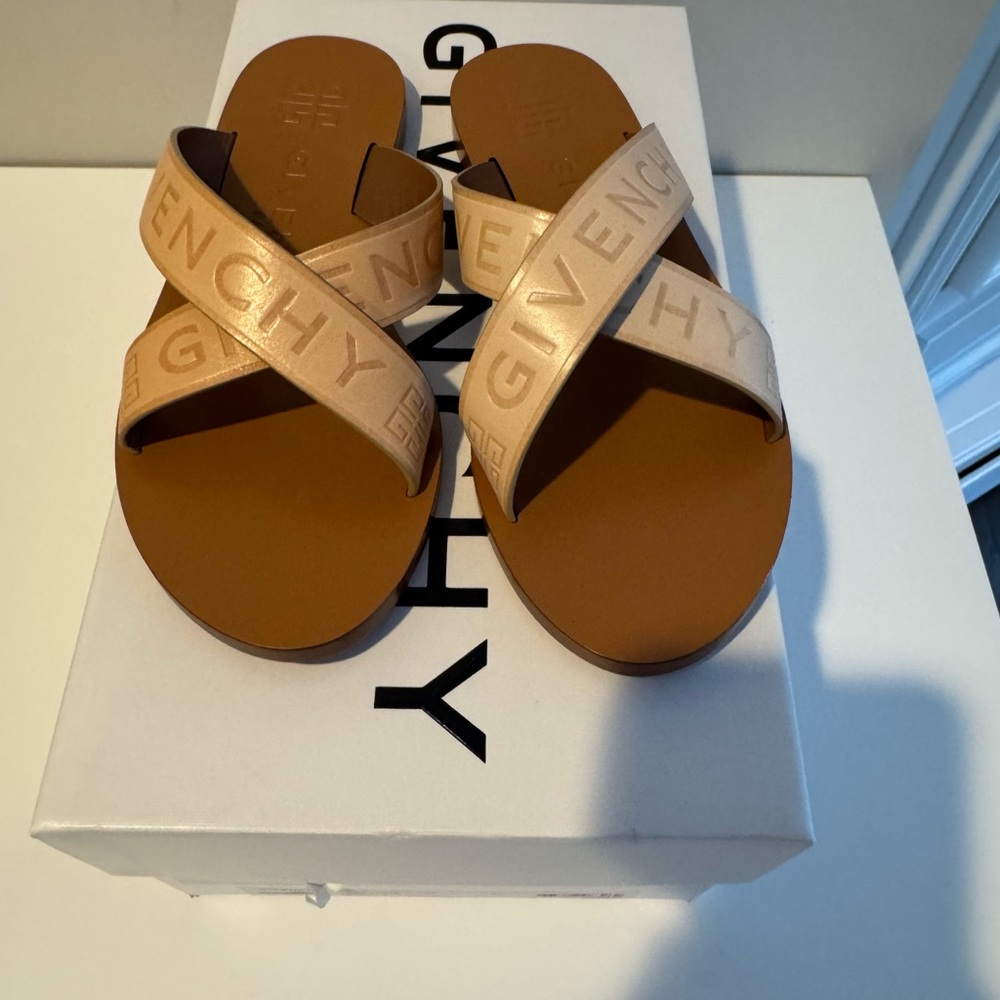 Givenchy Tan and Cream Sandals